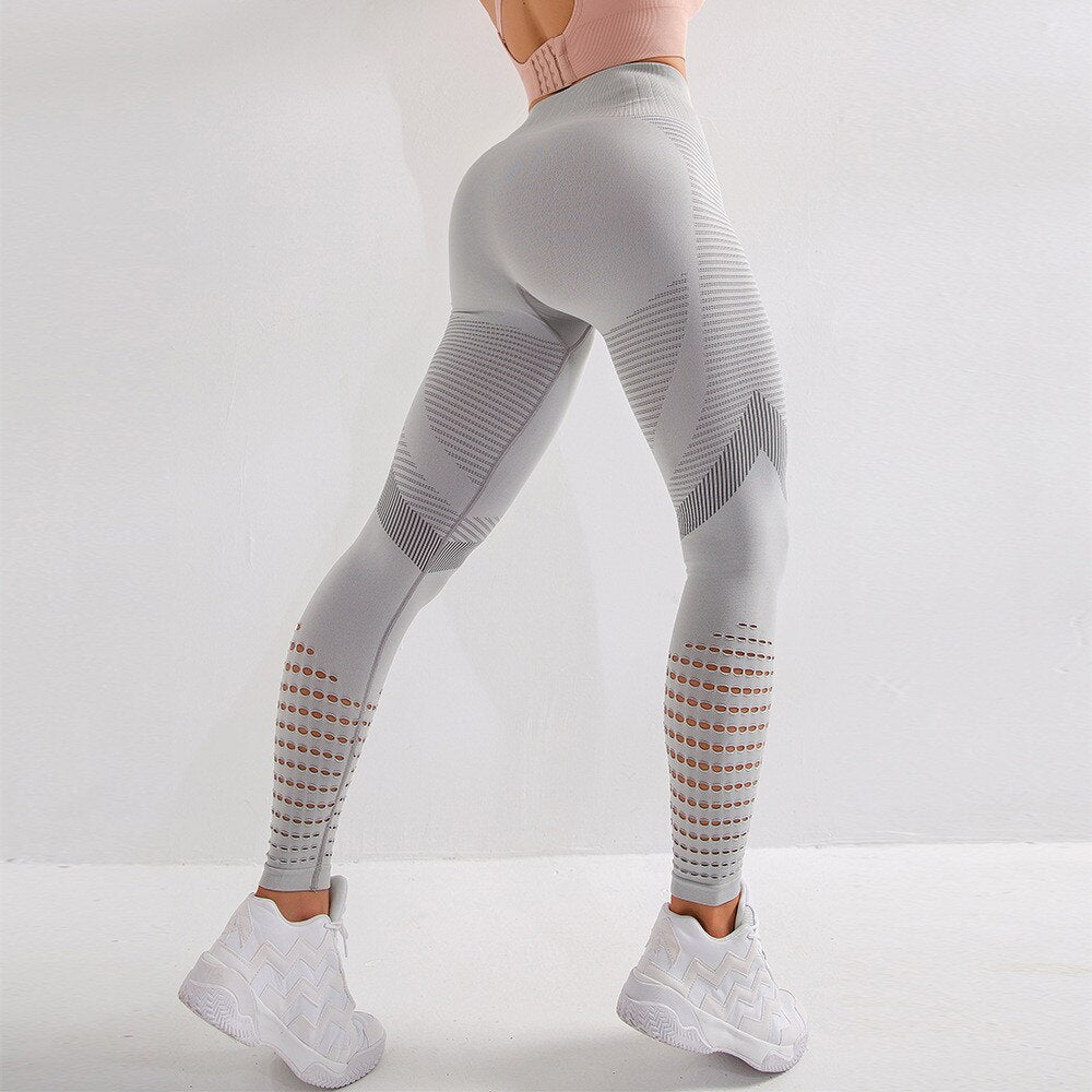 High waist seamless leggings for women hollow out gym legging super stretchy yoga pants fitness