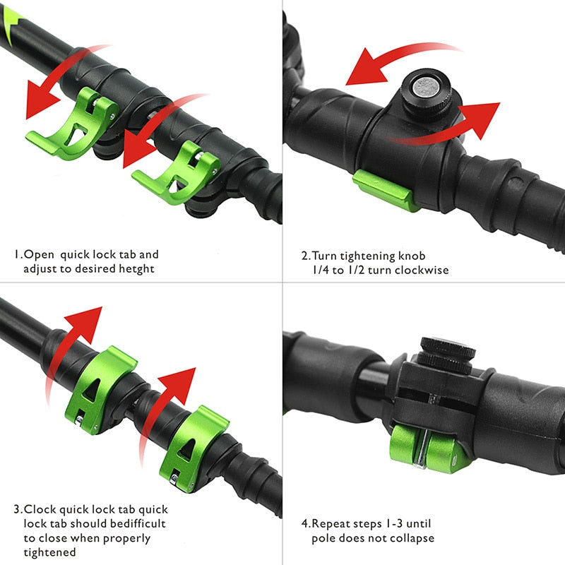 Hitorhike for Nordic walking sticks camping hiking Ultralight Adjustable Telescopic Alpenstock