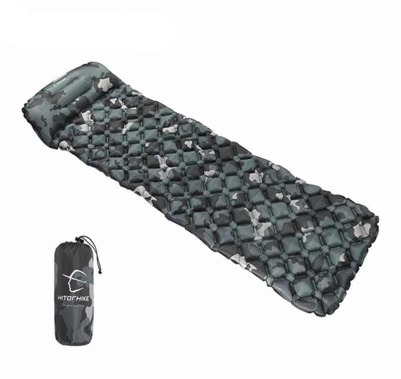 Hitorhike innovative sleeping pad fast filling air bag camping mat inflatable mattress with pillow