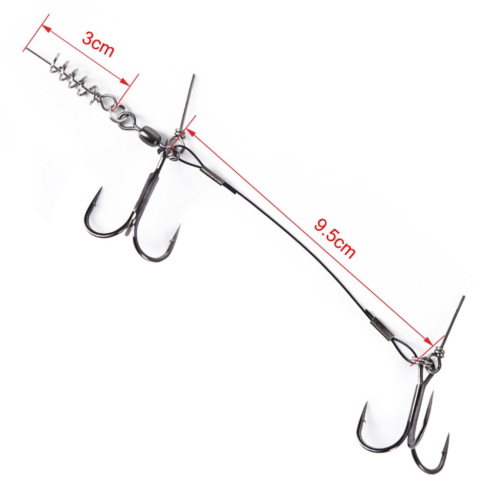 Hunthouse soft lure rig single hook double hook rigging 9cm and 12cm for big shad fishing tackle fishing tool pescar
