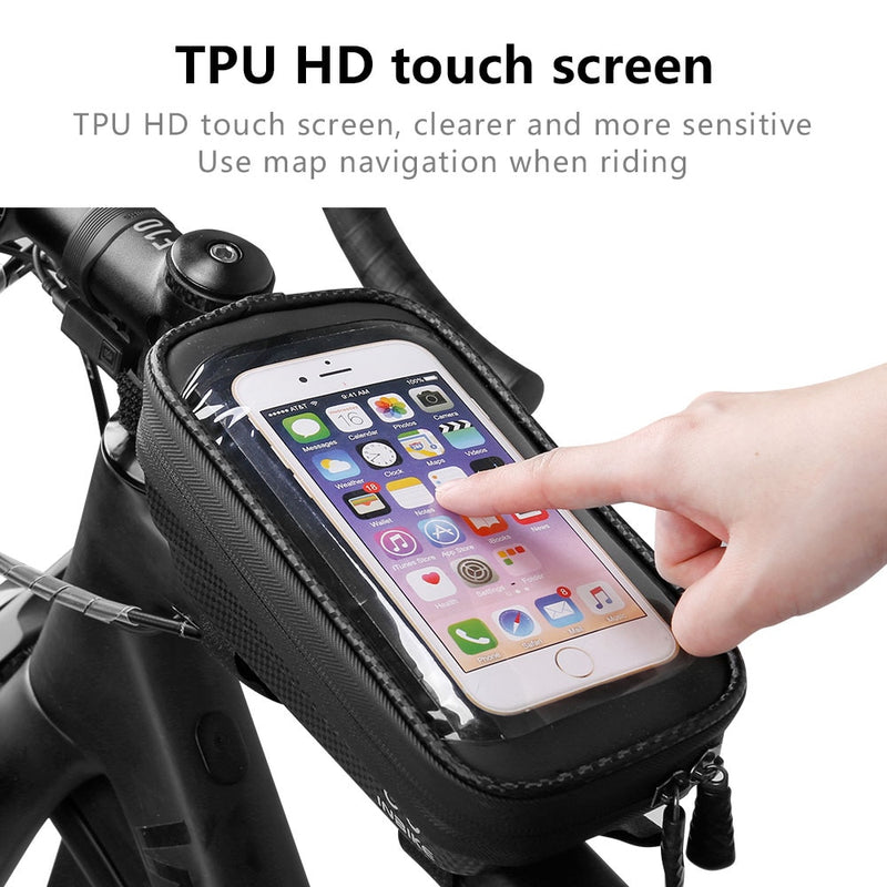 Bicycle Bag Frame Front Top Tube Cycling Bag Waterproof 6.5in Phone Case Touchscreen Bag MTB Pack