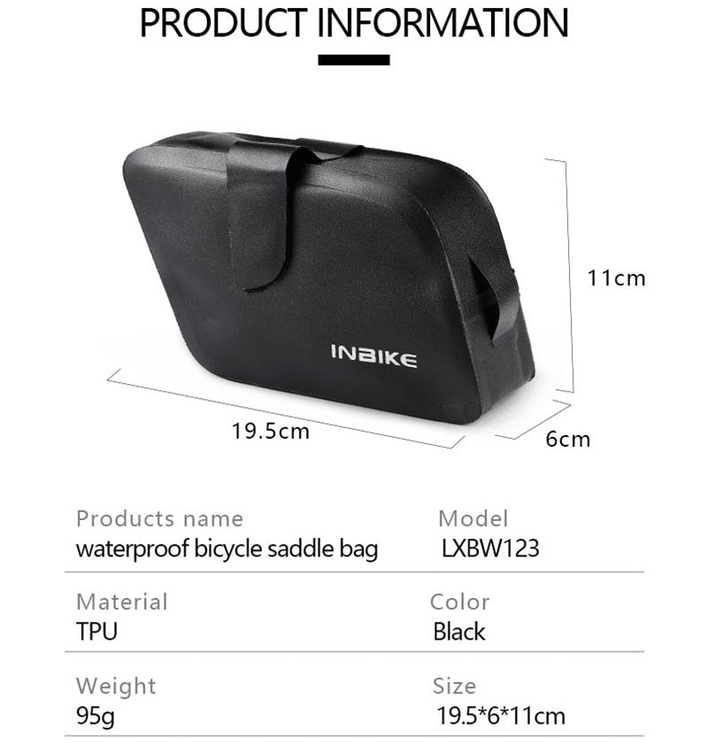 Bicycle Saddle Bag Pouch Waterproof Shockproof Bike Tube Rear Tail Seatpost Bag