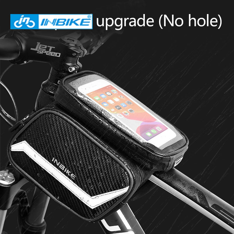 Bike Frame Bag Large Capacity Waterproof Cycling Phone Bag with Touch Screen Frame Front Top Bag