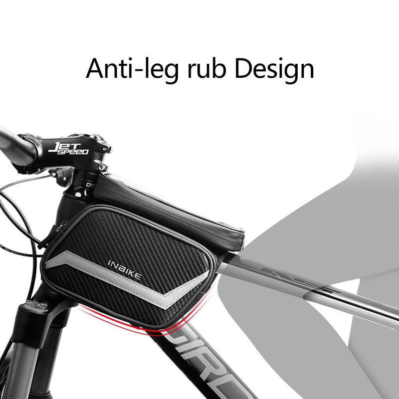 Bike Frame Bag Large Capacity Waterproof Cycling Phone Bag with Touch Screen Frame Front Top Bag