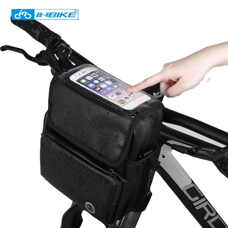 Handlebar Bag Bicycle Bags Frame Pannier Touchscreen Front Phone Bag Waterproof Shoulder Bag