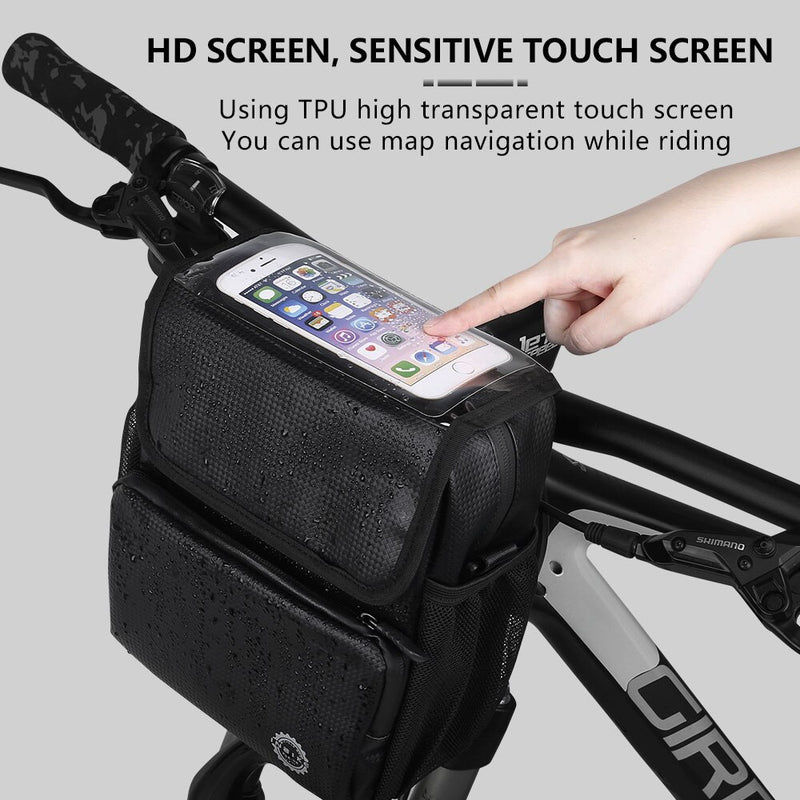 Handlebar Bag Bicycle Bags Frame Pannier Touchscreen Front Phone Bag Waterproof Shoulder Bag