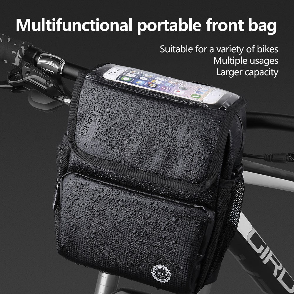 Handlebar Bag Bicycle Bags Frame Pannier Touchscreen Front Phone Bag Waterproof Shoulder Bag