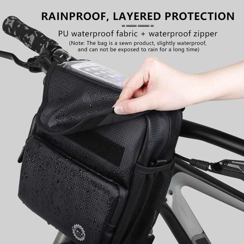 Handlebar Bag Bicycle Bags Frame Pannier Touchscreen Front Phone Bag Waterproof Shoulder Bag