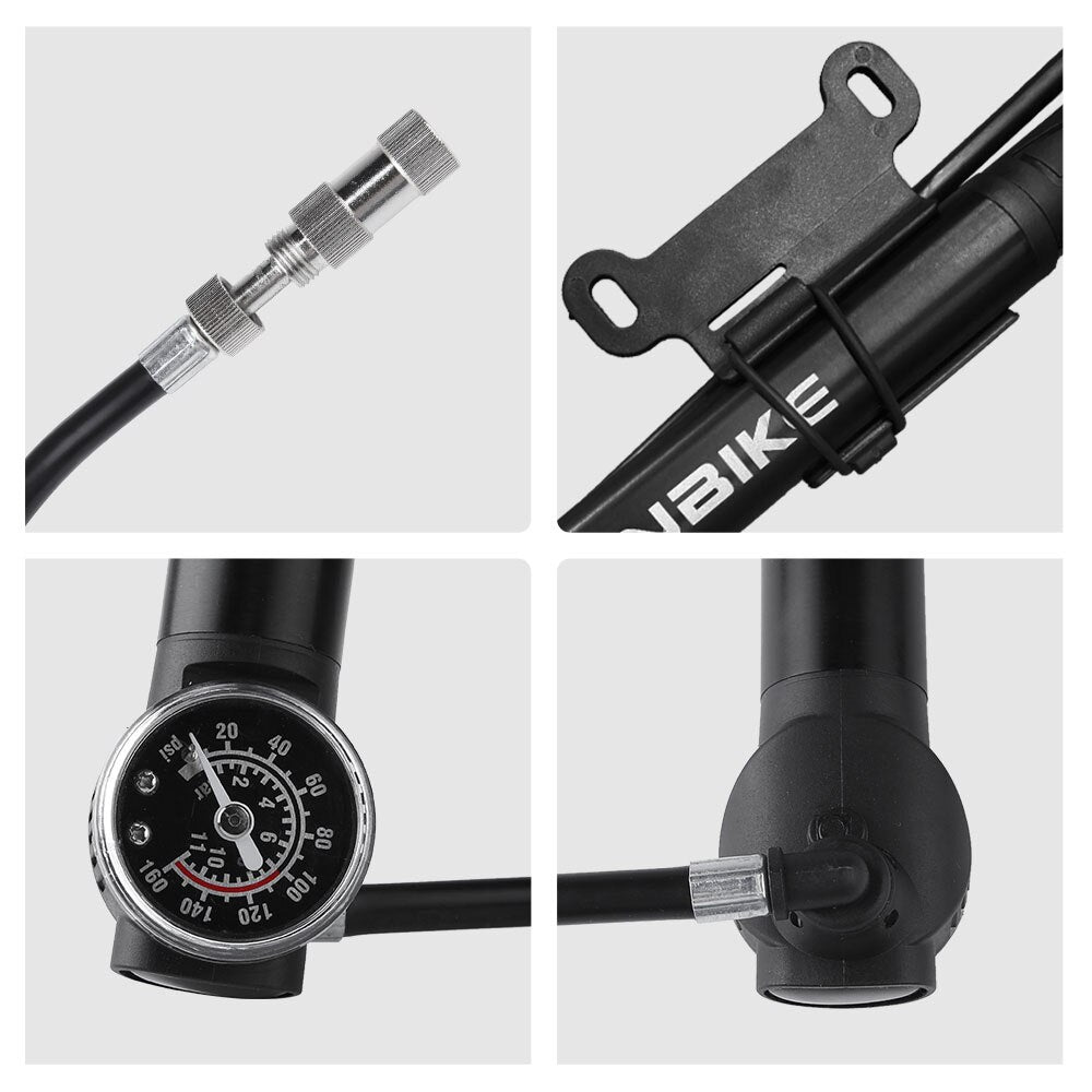 Mini Bike Pump Portable Frame Pump High Pressure Smart Valve Presta & Schrader Bicycle Inflator