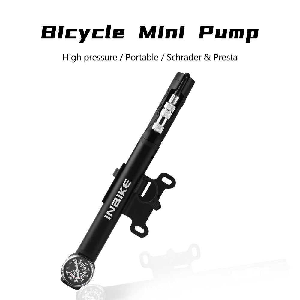 Mini Bike Pump Portable Frame Pump High Pressure Smart Valve Presta & Schrader Bicycle Inflator