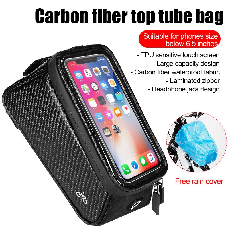 Waterproof Bicycle Bag Frame Front Top Tube Cycling Bag Reflective 6.5 in Phone Case Touchscreen Bag