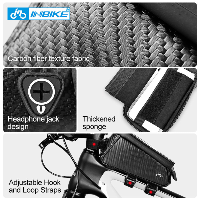 Waterproof Bicycle Bag Frame Front Top Tube Cycling Bag Reflective 6.5 in Phone Case Touchscreen Bag
