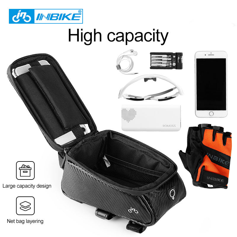 Waterproof Bicycle Bag Frame Front Top Tube Cycling Bag Reflective 6.5 in Phone Case Touchscreen Bag
