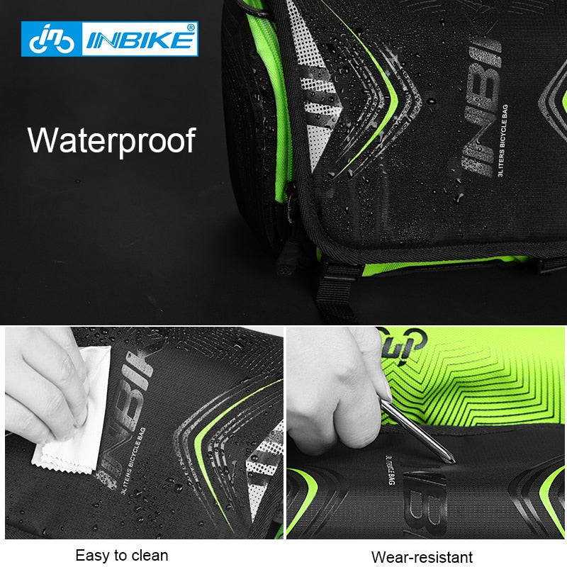 Waterproof Bike Bag Large Capacity Handlebar Front Tube Bag Bicycle Pocket Shoulder Backpack