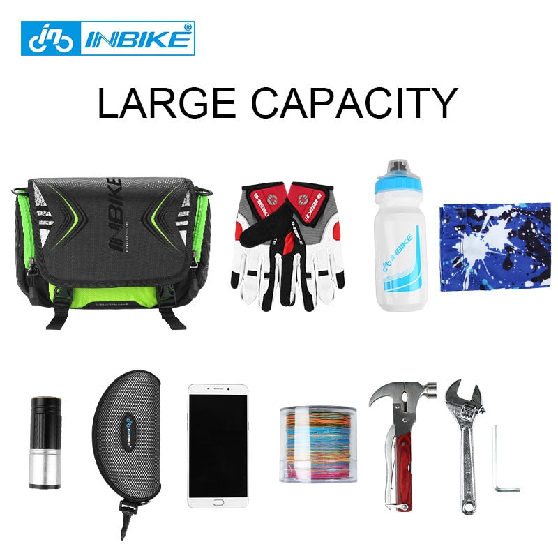 Waterproof Bike Bag Large Capacity Handlebar Front Tube Bag Bicycle Pocket Shoulder Backpack