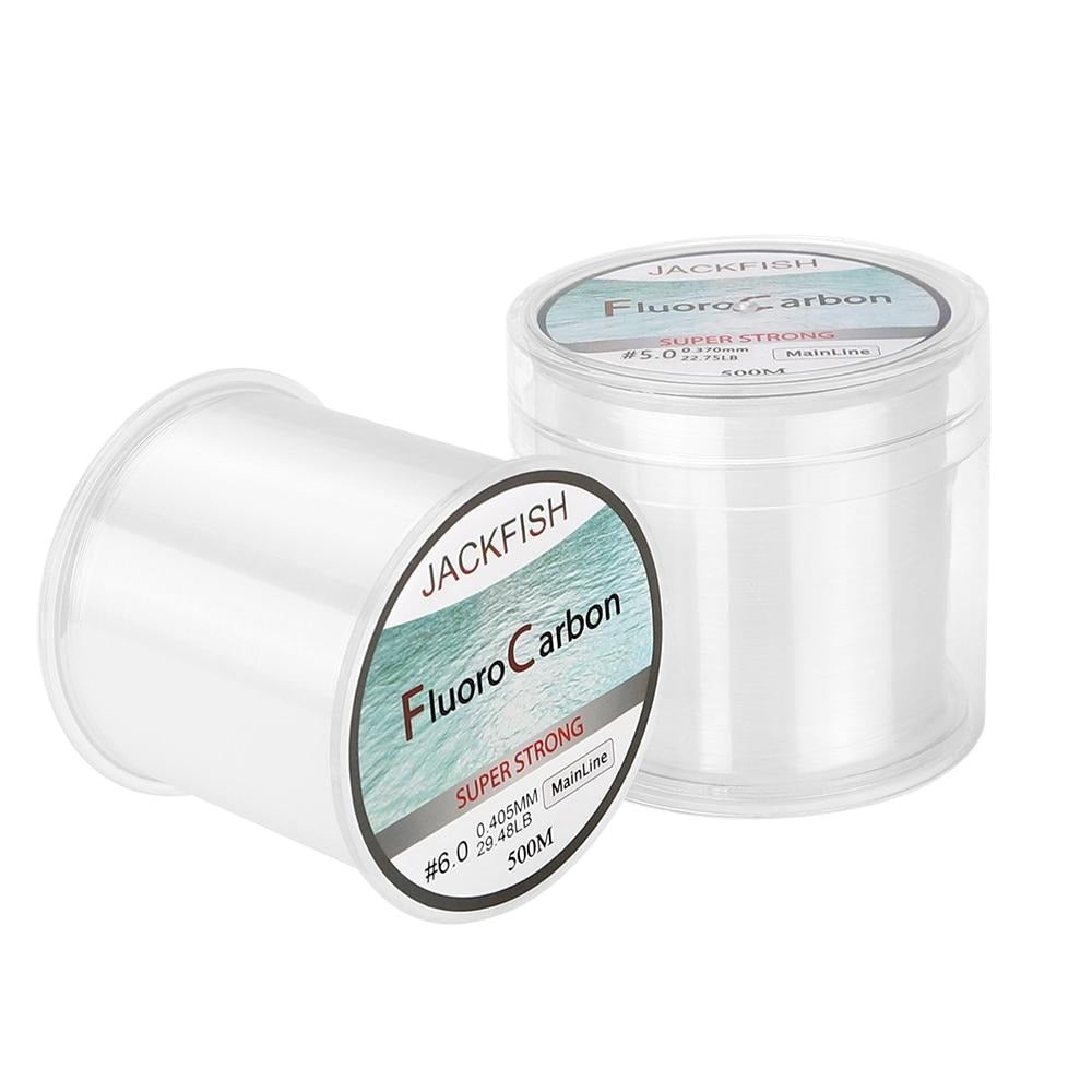 JACKFISH 500M Fluorocarbon fishing line 5-30LB Super strong brand Main Line clear fly fishing line