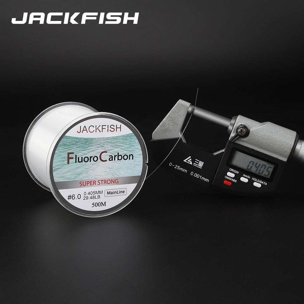 JACKFISH 500M Fluorocarbon fishing line 5-30LB Super strong brand Main Line clear fly fishing line