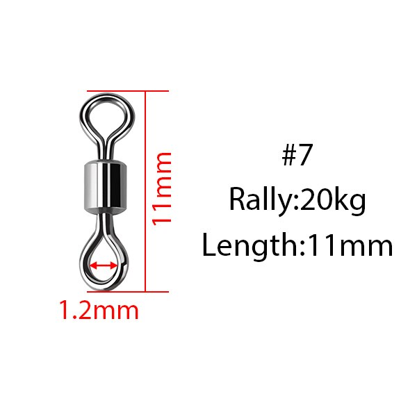 JACKFISH Stainless Steel Fishing Connector 8-word ring connector Rolling Swivel Solid Ring 50Pcs/lot Fishing Hook Tools