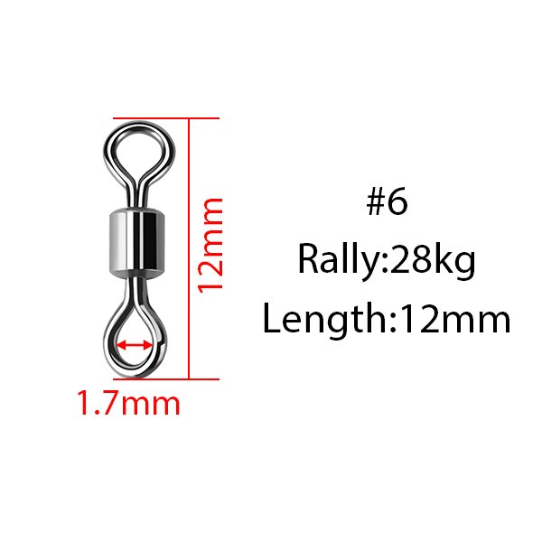 JACKFISH Stainless Steel Fishing Connector 8-word ring connector Rolling Swivel Solid Ring 50Pcs/lot Fishing Hook Tools