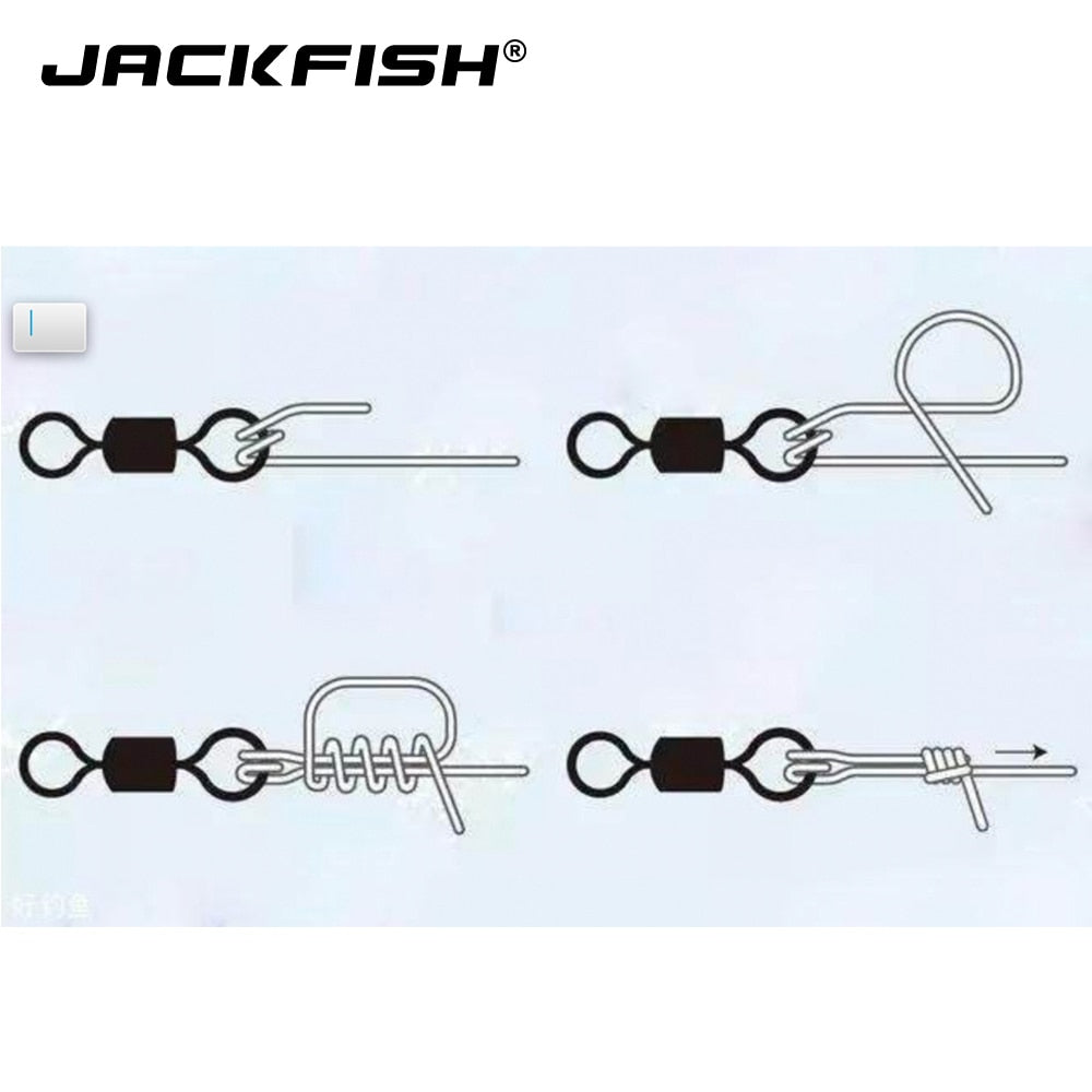 JACKFISH Stainless Steel Fishing Connector 8-word ring connector Rolling Swivel Solid Ring 50Pcs/lot Fishing Hook Tools