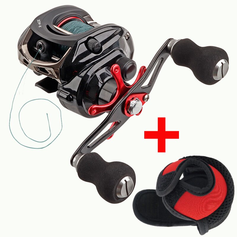 JITAI Baitcasting Fishing Reel Equipped PE 4 Strands line 8Kg Braking Power 14+1BBs Quality Ultra Light Wheels Carp Lure fishing