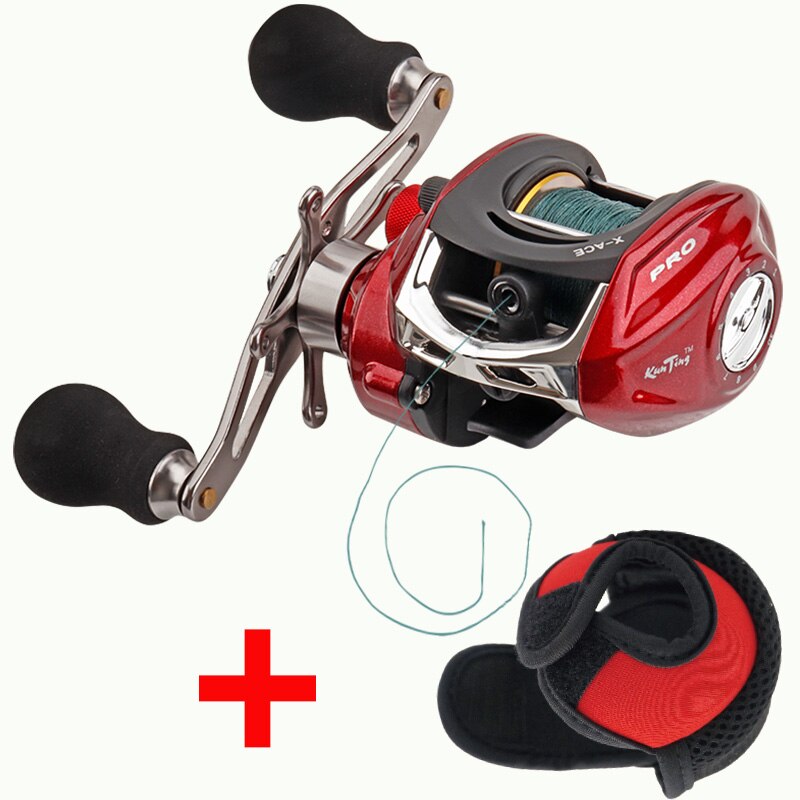 JITAI Baitcasting Fishing Reel Equipped PE 4 Strands line 8Kg Braking Power 14+1BBs Quality Ultra Light Wheels Carp Lure fishing