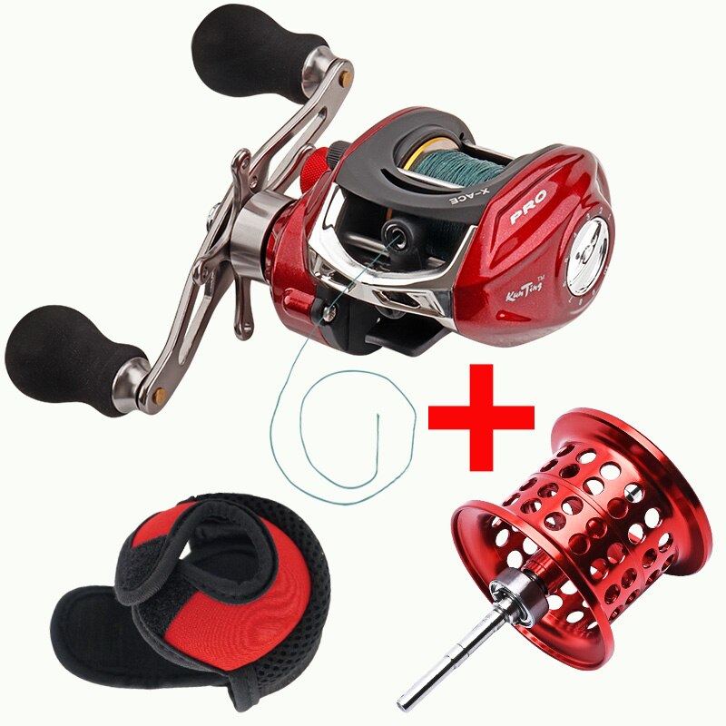 JITAI Baitcasting Fishing Reel Equipped PE 4 Strands line 8Kg Braking Power 14+1BBs Quality Ultra Light Wheels Carp Lure fishing