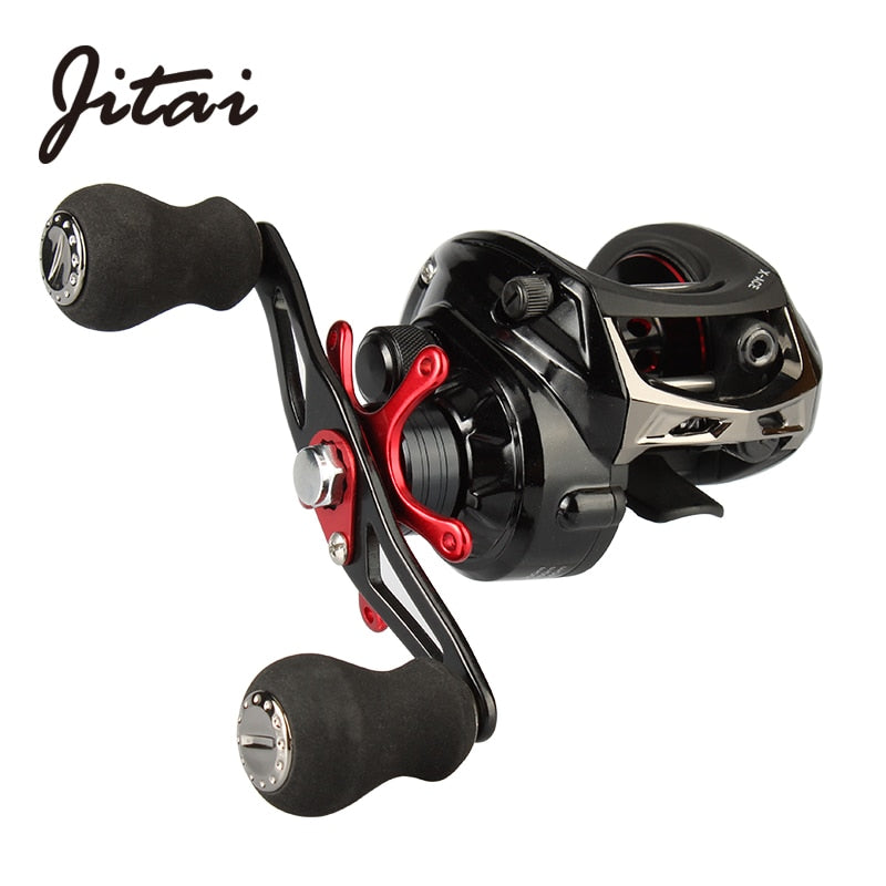 JITAI Baitcasting Fishing Reel Equipped PE 4 Strands line 8Kg Braking Power 14+1BBs Quality Ultra Light Wheels Carp Lure fishing