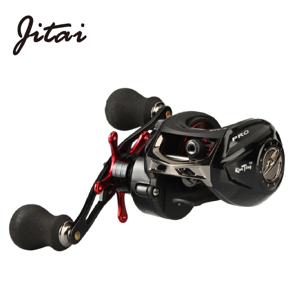 JITAI Baitcasting Fishing Reel Equipped PE 4 Strands line 8Kg Braking Power 14+1BBs Quality Ultra Light Wheels Carp Lure fishing