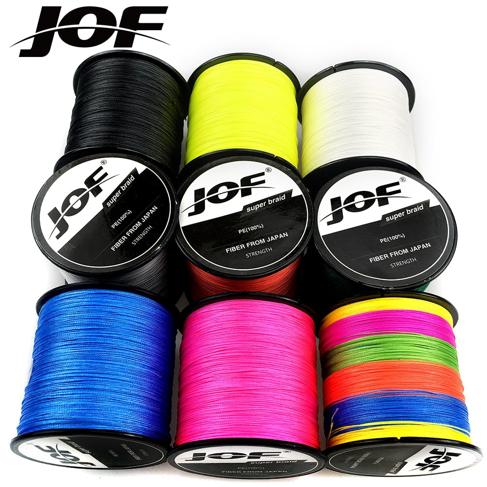 JOF 500M 300M 100M Multicolour PE Braided Wire 4 Strands Multifilament Japanese Fishing Line