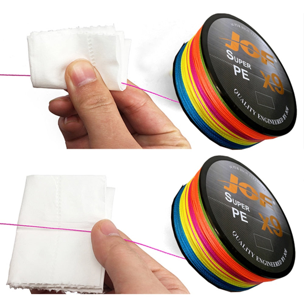 JOF X9/X12 300-500M Braided Line 9/12 Strands MultiColor Multifilament Saltwater PE Line 20-80LB