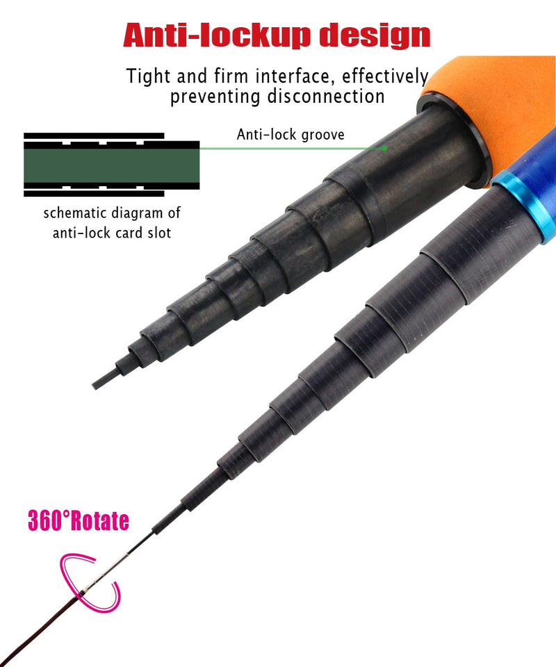 JOSBY Carbon Fiber Telescopic Fishing Rod Pesca Stream Hand Pole Carp Ultralight Super hard Travel 3.6/4.5/5.4/6.3/7.2M