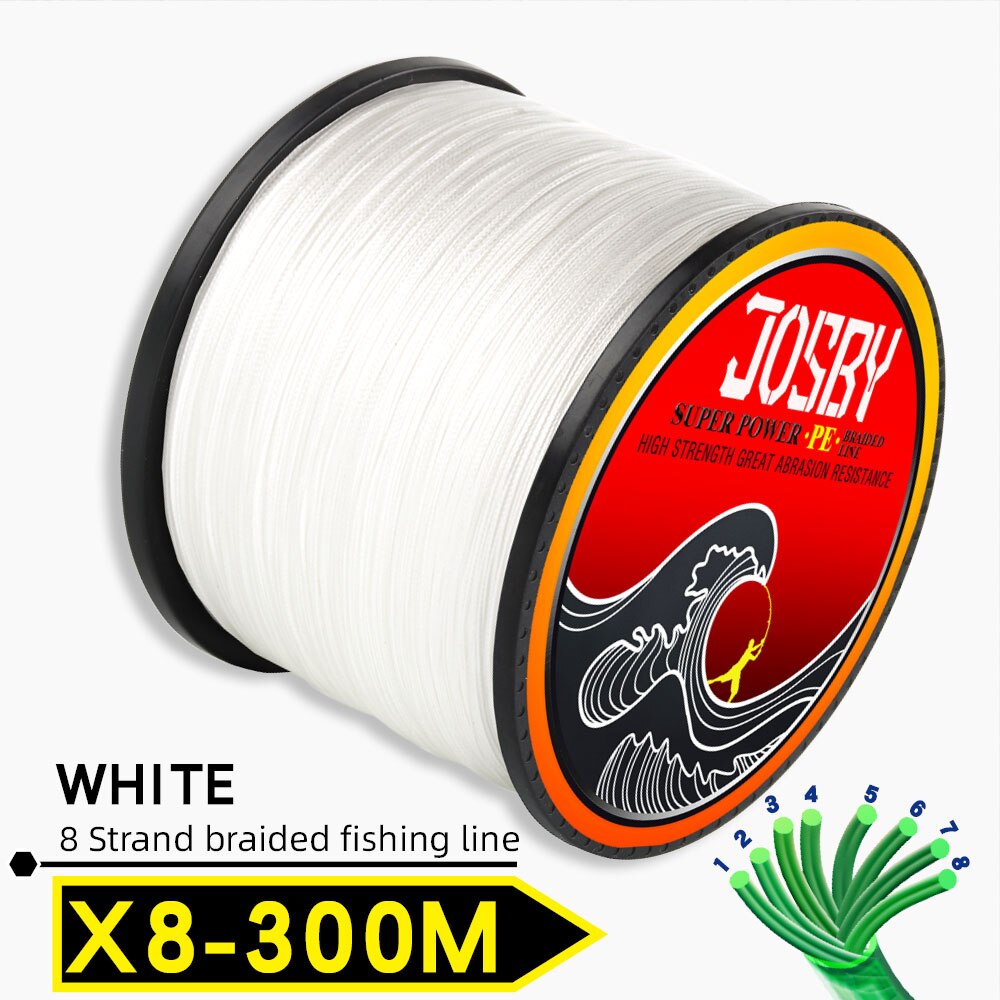 JOSBY 300M 500M 1000M  8 Strands 10-78LB New PE Braided Fishing Wire Multifilament Super Strong