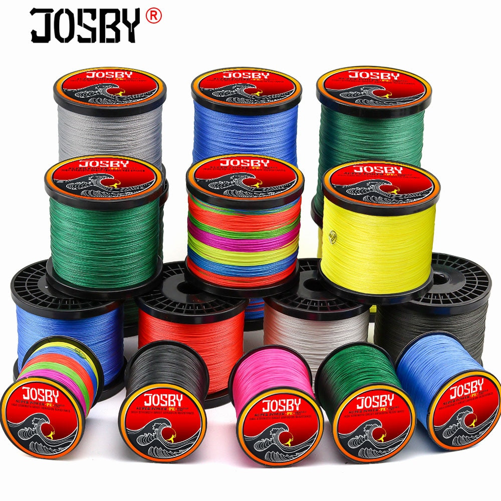 JOSBY 300M 500M 1000M  8 Strands 10-78LB New PE Braided Fishing Wire Multifilament Super Strong