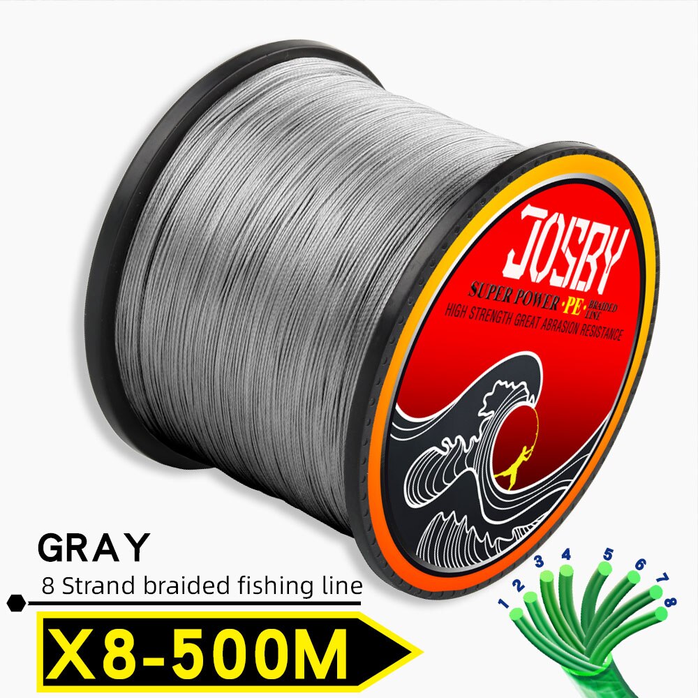 JOSBY 300M 500M 1000M  8 Strands 10-78LB New PE Braided Fishing Wire Multifilament Super Strong