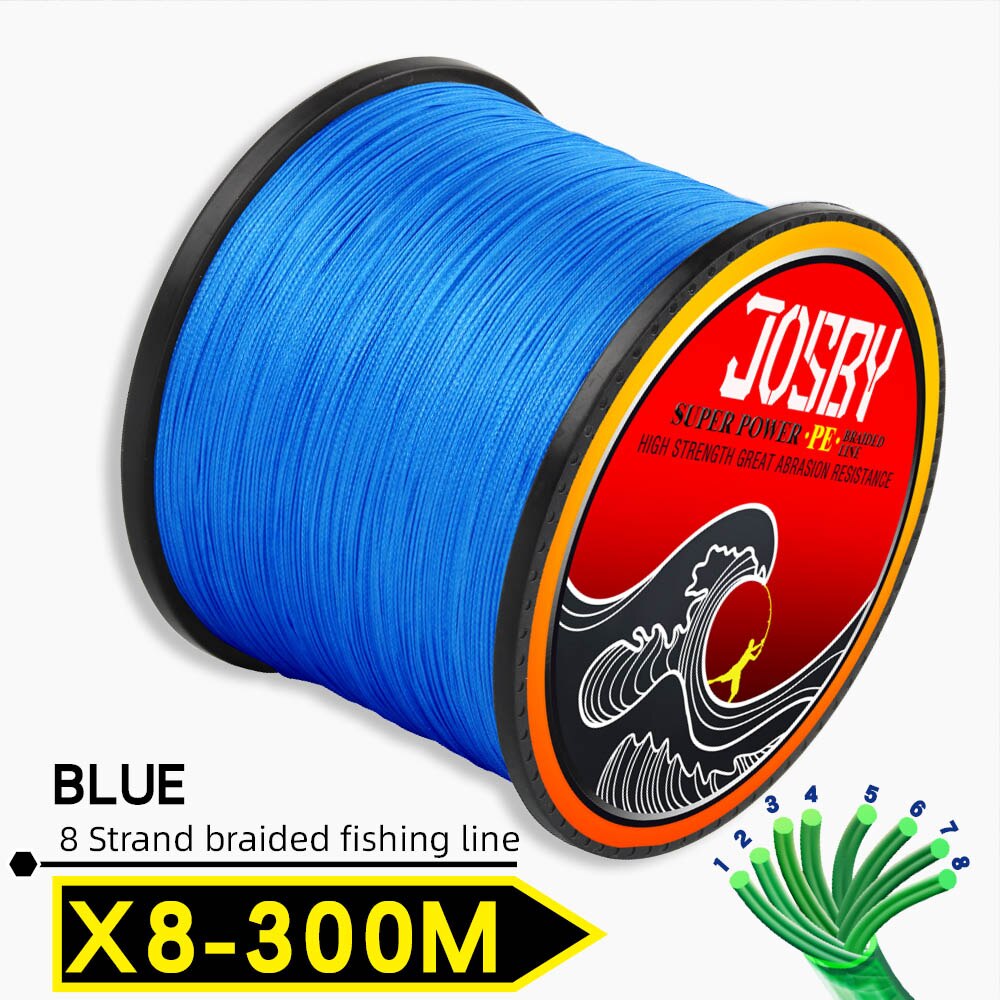 JOSBY 300M 500M 1000M  8 Strands 10-78LB New PE Braided Fishing Wire Multifilament Super Strong