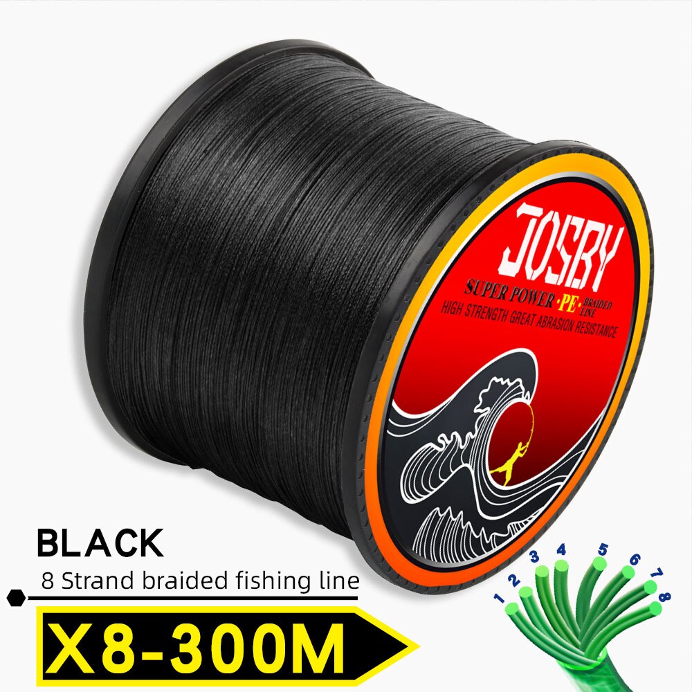 JOSBY 300M 500M 1000M  8 Strands 10-78LB New PE Braided Fishing Wire Multifilament Super Strong
