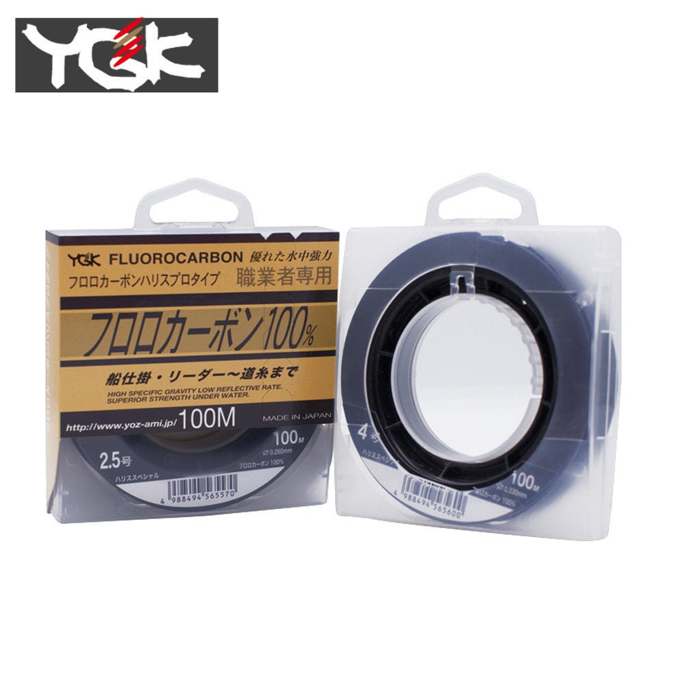 Japan Imported YGK 100M 100% Super Strong True Fluorocarbon Fishing Line Carbon Line Front Wireway