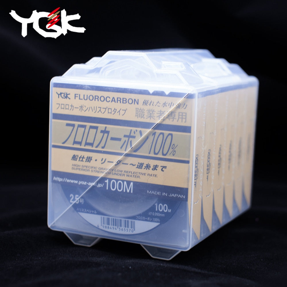 Japan Imported YGK 100M 100% Super Strong True Fluorocarbon Fishing Line Carbon Line Front Wireway