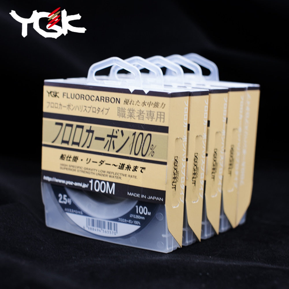 Japan Imported YGK 100M 100% Super Strong True Fluorocarbon Fishing Line Carbon Line Front Wireway