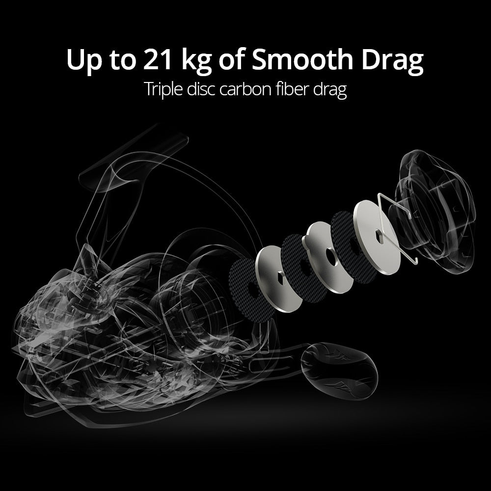KastKing Megatron Spinning Fishing Reel 18KG Max Drag 7+1 Ball Bearings Aluminum Spool Carbon Fiber