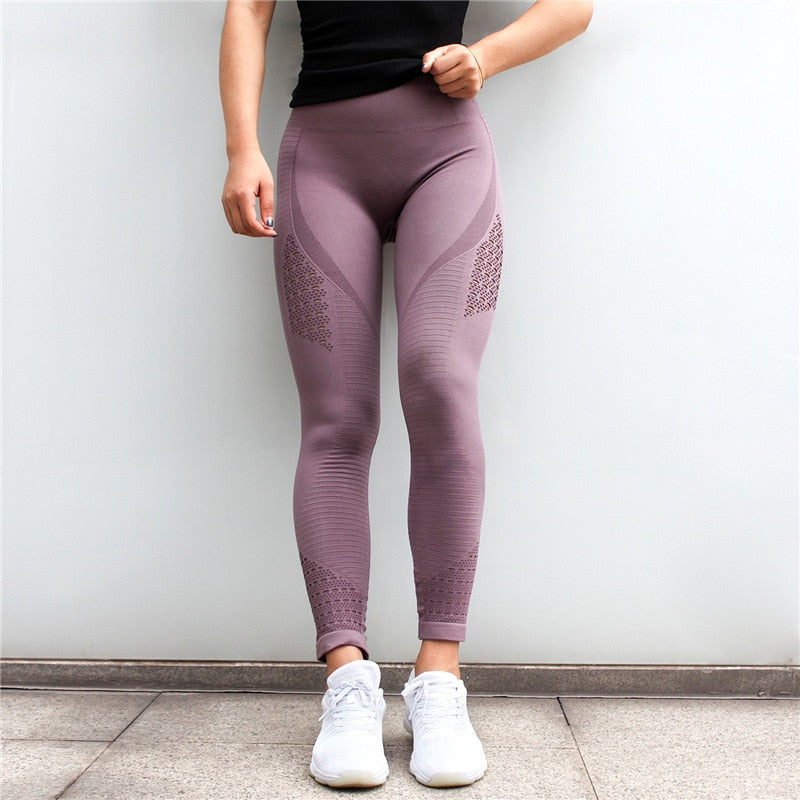 LANTECH Women Yoga Pants Sports Running Sportswear Stretchy Fitness Leggings Seamless Tummy