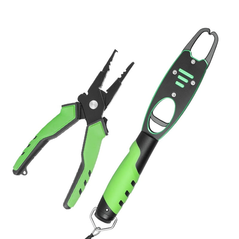 LINNHUE Aluminum Alloy Fishing Pliers Grip Set Split Ring Cutters Line Hook Recover Fishing Tackle High Quality Fishing Tool