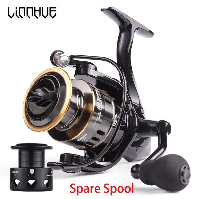 ef1000-7000 fishing reel YUMOSHI EF Series Gold Spinning 12 BB Whole Metal Line Cup (EF1000) : Sports & Outdoors LINNHUE Fishing Reel HE1000-7000 Drag