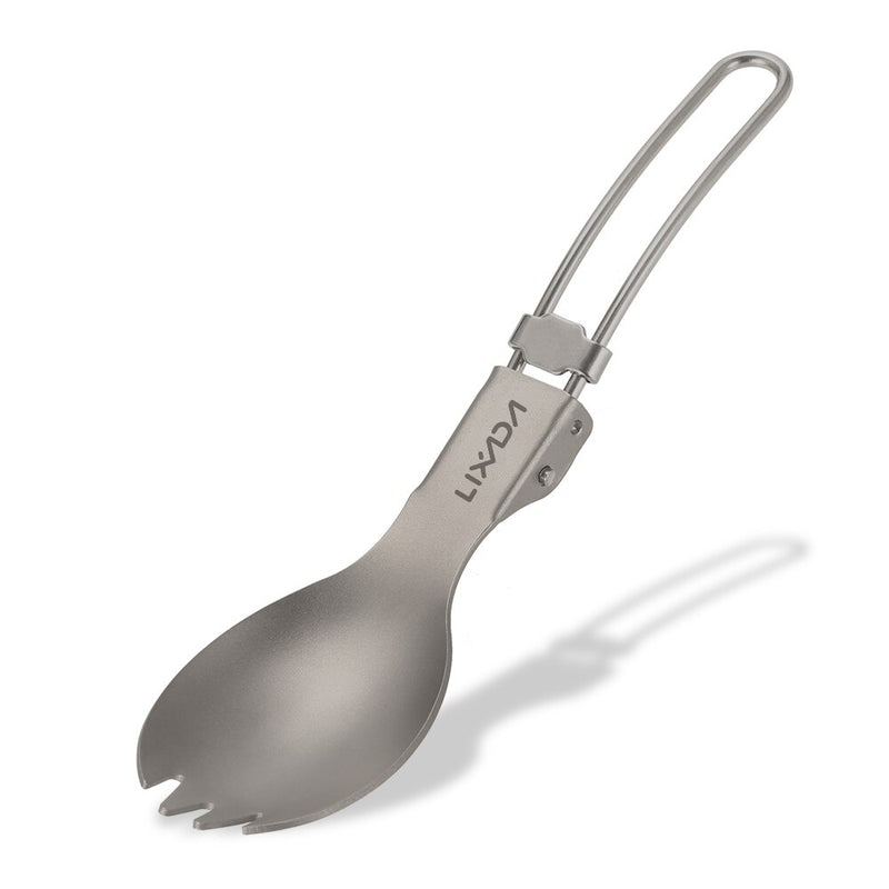 Lightweight Titanium Flatware Set Folding Spork Spoon Water Cup Mug Tableware Outdoor Cookware