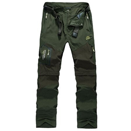 LoClimb Men's Summer Removable Hiking Pants Outdoor Camping Trip Trousers Man Trekking Pants Khaki