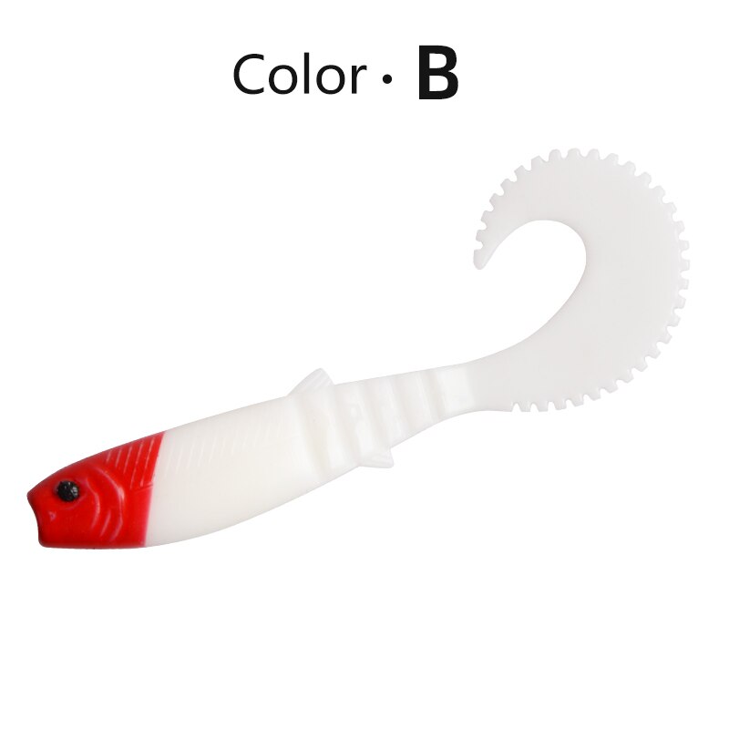 MEREDITH 70mm 90mm 110mm Cannibal Curved Tail Fishing Lures Artificial Wobblers Soft Baits Silicone Shad Worm Bass leurre souple