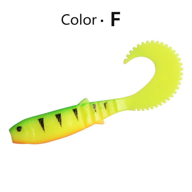 MEREDITH 70mm 90mm 110mm Cannibal Curved Tail Fishing Lures Artificial Wobblers Soft Baits Silicone Shad Worm Bass leurre souple