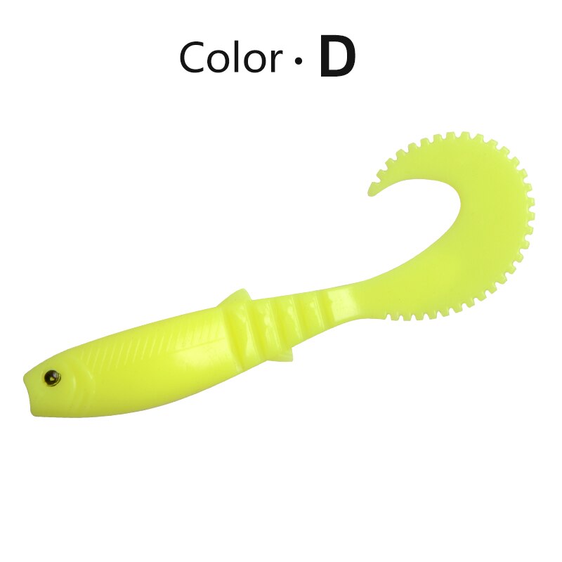 MEREDITH 70mm 90mm 110mm Cannibal Curved Tail Fishing Lures Artificial Wobblers Soft Baits Silicone Shad Worm Bass leurre souple