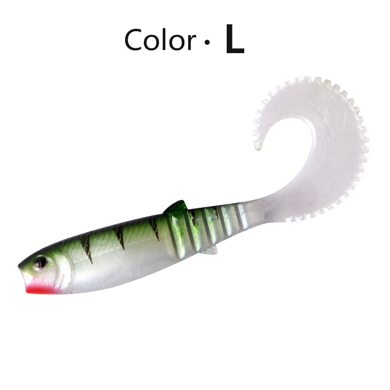 MEREDITH 70mm 90mm 110mm Cannibal Curved Tail Fishing Lures Artificial Wobblers Soft Baits Silicone Shad Worm Bass leurre souple